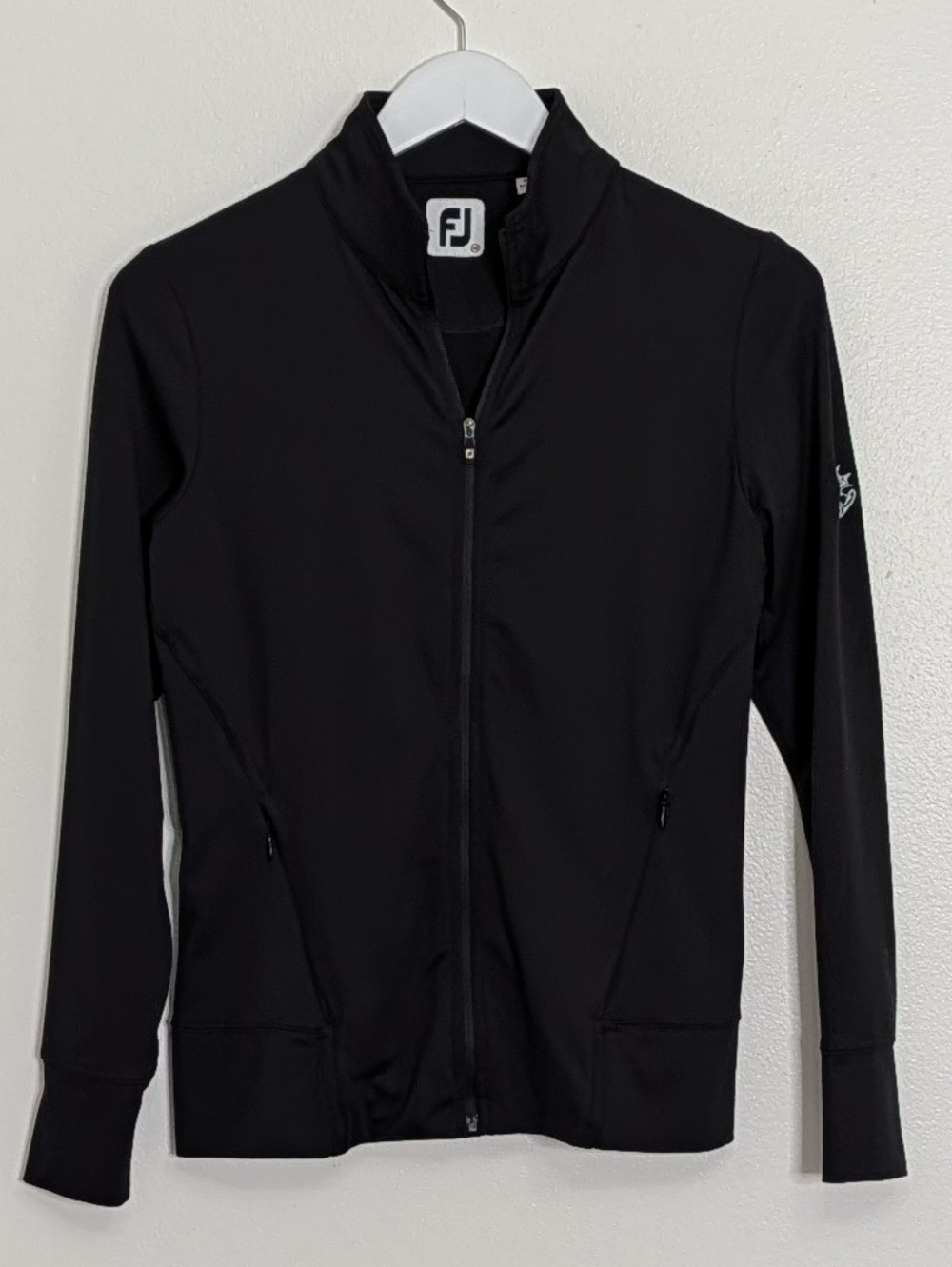Footjoy Jacket Women Extra Small Black Zip Golf Pockets XS